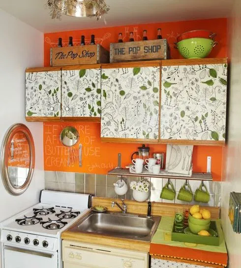 11048 minimalist orange kitchen