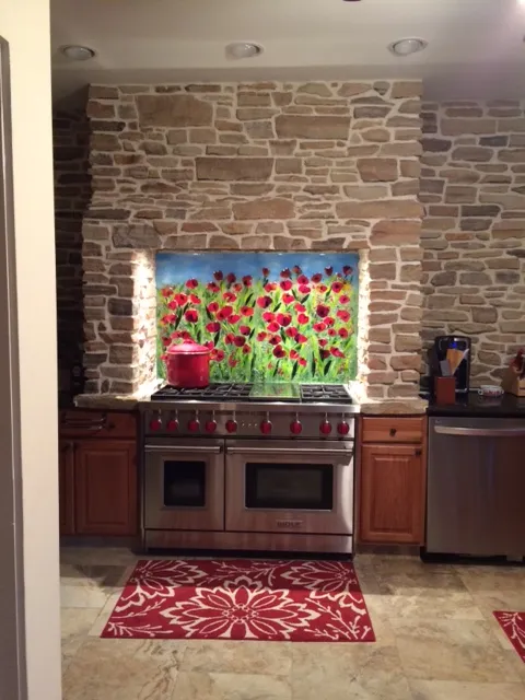 11107 red poppy table