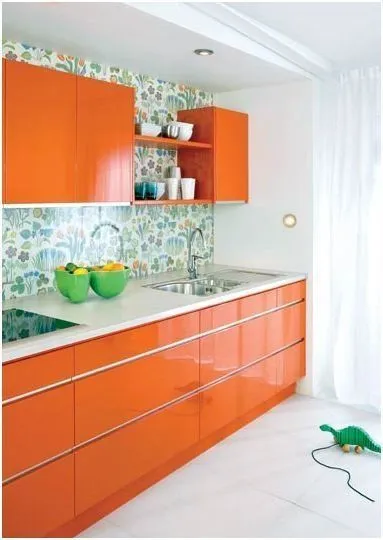 11159 teal orange kitchen accent wall