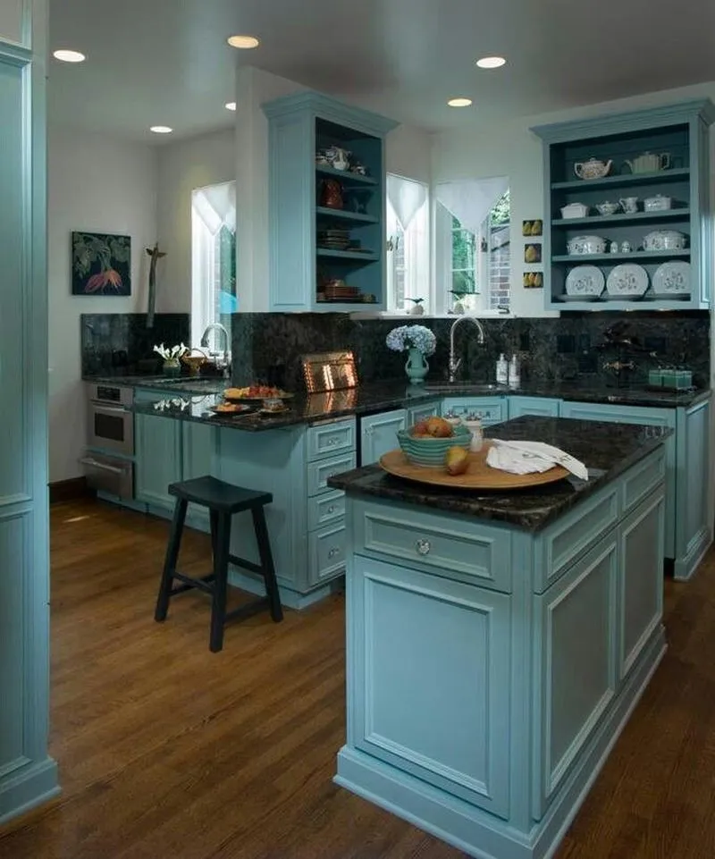 11270 teal kitchen cabinets
