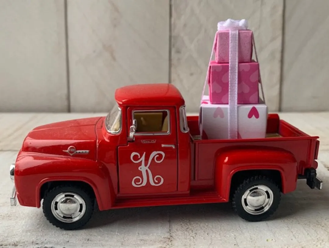 11298 red pickup truck kitchen decor 3