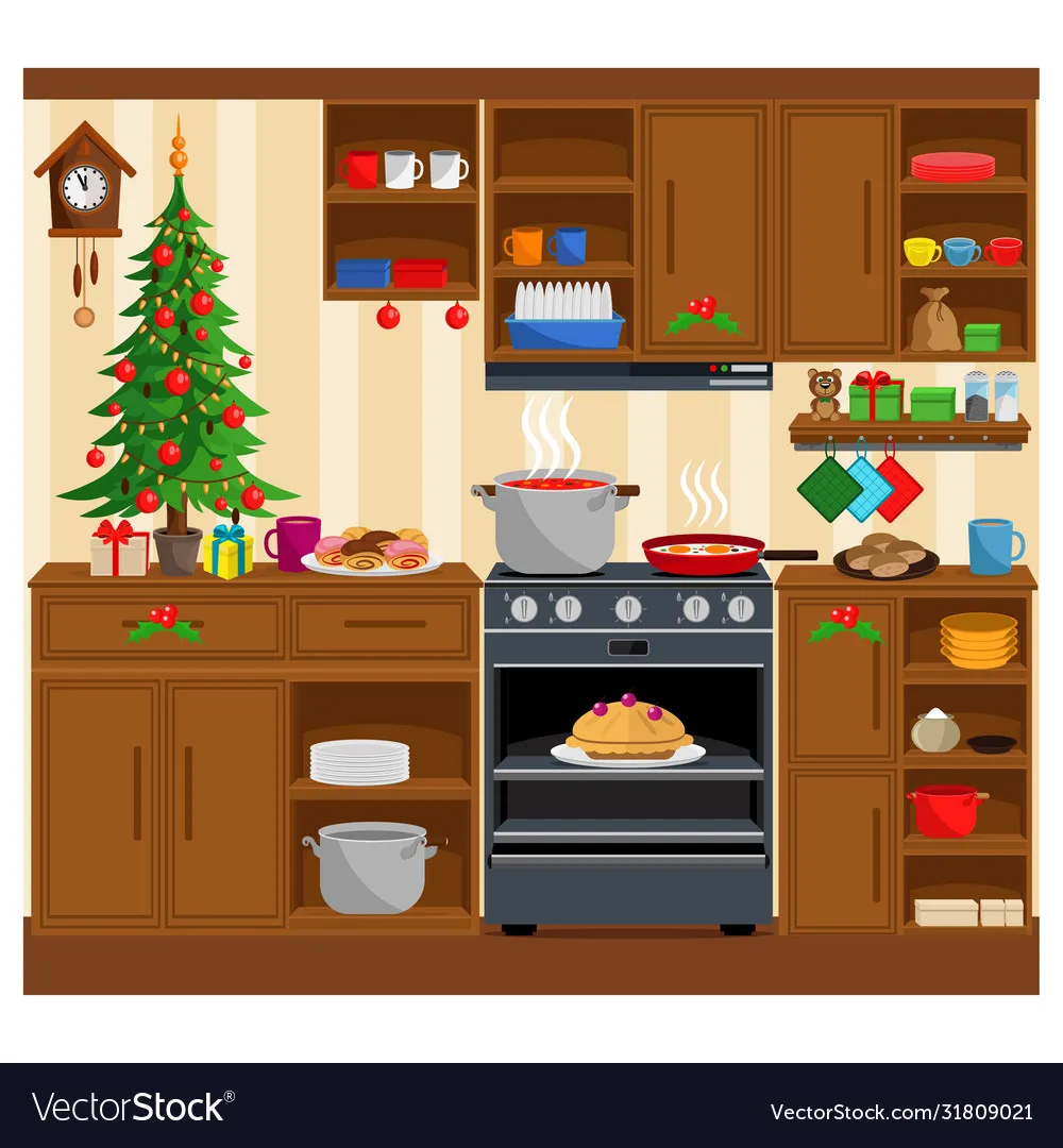 11311 christmas kitchen vector 5